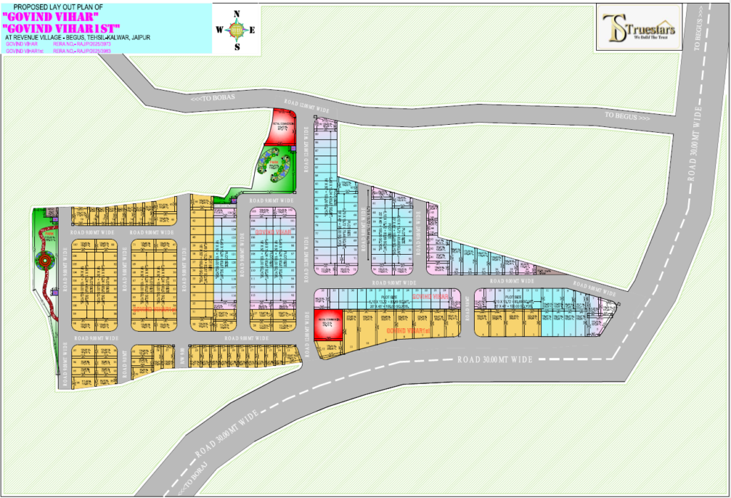 Govind Vihar Begas Jaipur, A RERA Registered JDA Approved Premium Gated Plotting Township on Ajmer Road with Plots Size Stats from 90 to 350 Square Yards
